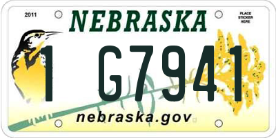 NE license plate 1G7941