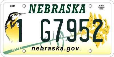 NE license plate 1G7952