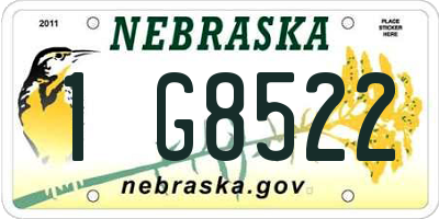 NE license plate 1G8522