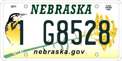NE license plate 1G8528