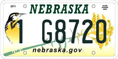 NE license plate 1G8720