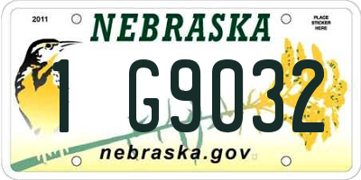 NE license plate 1G9032