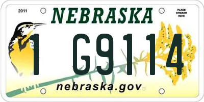 NE license plate 1G9114