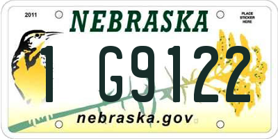 NE license plate 1G9122