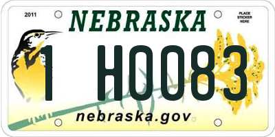 NE license plate 1H0083