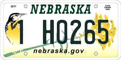 NE license plate 1H0265