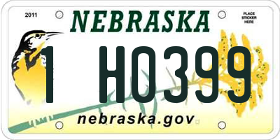 NE license plate 1H0399