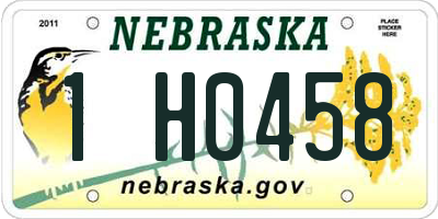 NE license plate 1H0458