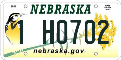 NE license plate 1H0702