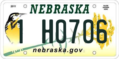 NE license plate 1H0706