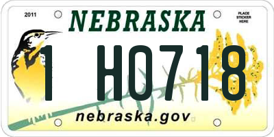 NE license plate 1H0718
