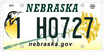 NE license plate 1H0727