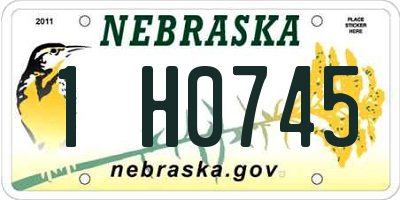 NE license plate 1H0745