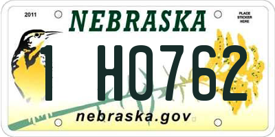 NE license plate 1H0762