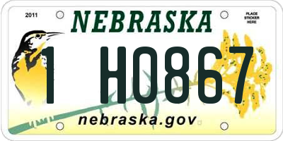 NE license plate 1H0867