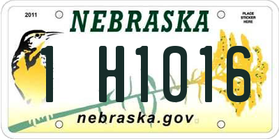 NE license plate 1H1016