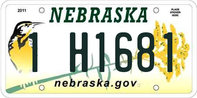 NE license plate 1H1681