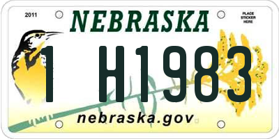 NE license plate 1H1983