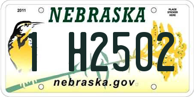 NE license plate 1H2502
