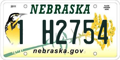 NE license plate 1H2754