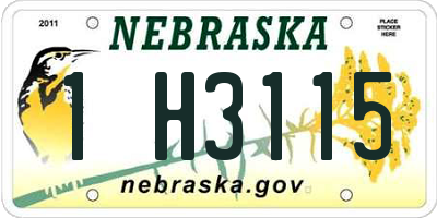 NE license plate 1H3115