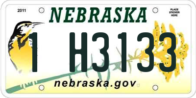 NE license plate 1H3133