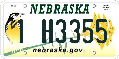 NE license plate 1H3355