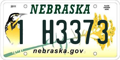 NE license plate 1H3373