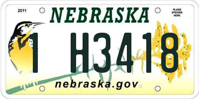 NE license plate 1H3418