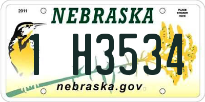 NE license plate 1H3534