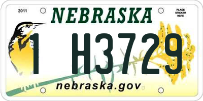 NE license plate 1H3729