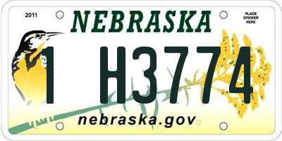 NE license plate 1H3774