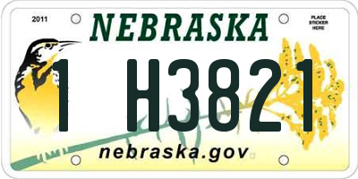 NE license plate 1H3821
