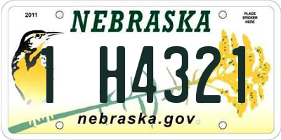 NE license plate 1H4321