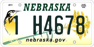 NE license plate 1H4678