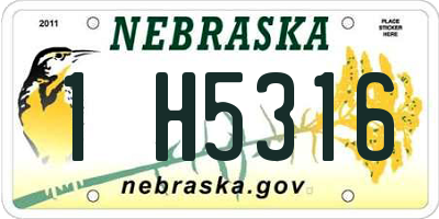 NE license plate 1H5316