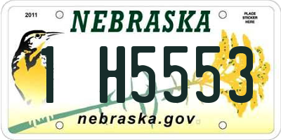 NE license plate 1H5553