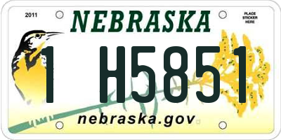 NE license plate 1H5851