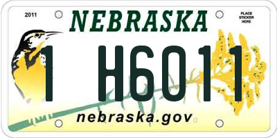 NE license plate 1H6011
