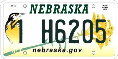 NE license plate 1H6205