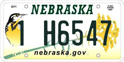 NE license plate 1H6547
