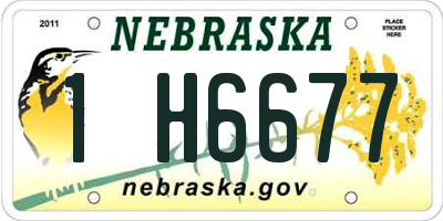 NE license plate 1H6677