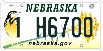 NE license plate 1H6700
