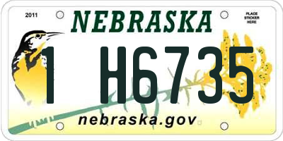 NE license plate 1H6735