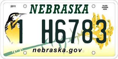 NE license plate 1H6783