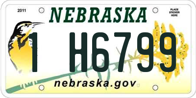 NE license plate 1H6799