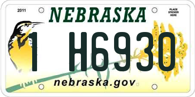 NE license plate 1H6930