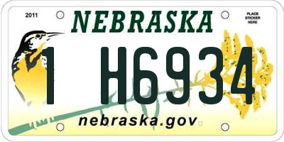 NE license plate 1H6934