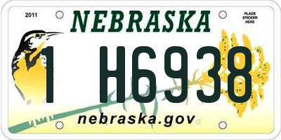 NE license plate 1H6938