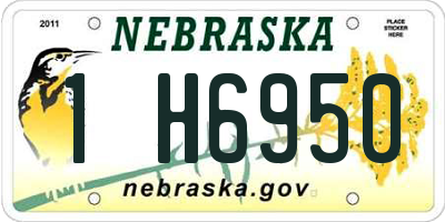 NE license plate 1H6950